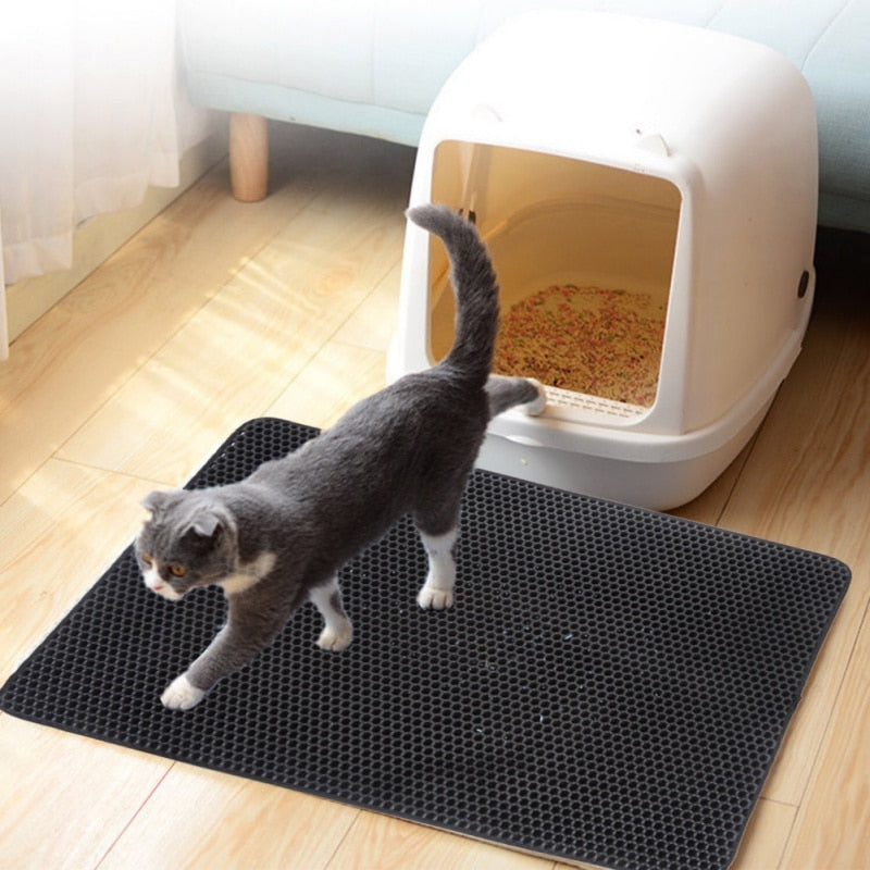 Qaoso Cat Litter Mat - Keeps cat litter in the litter box