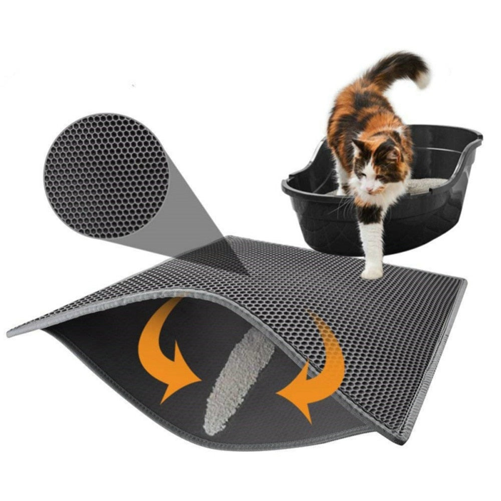Qaoso Cat Litter Mat - Keeps cat litter in the litter box